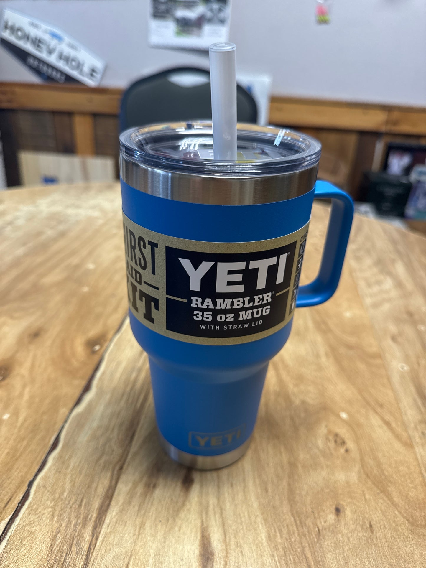 Closeout Yeti 35 oz Straw mug Big Wave Blue