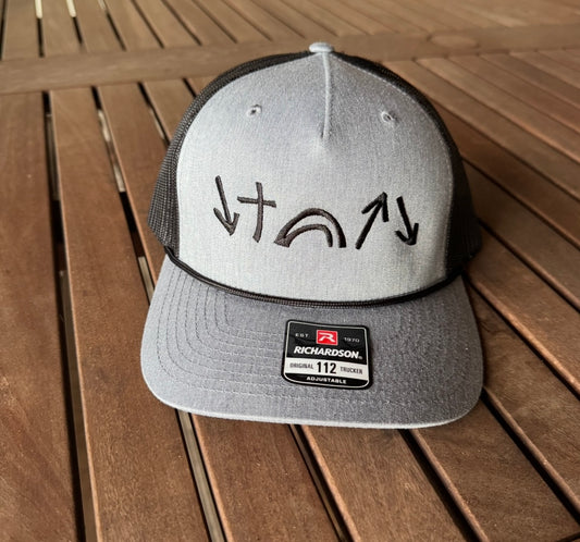 Gospel Symbols Rope Hat Grey and Black