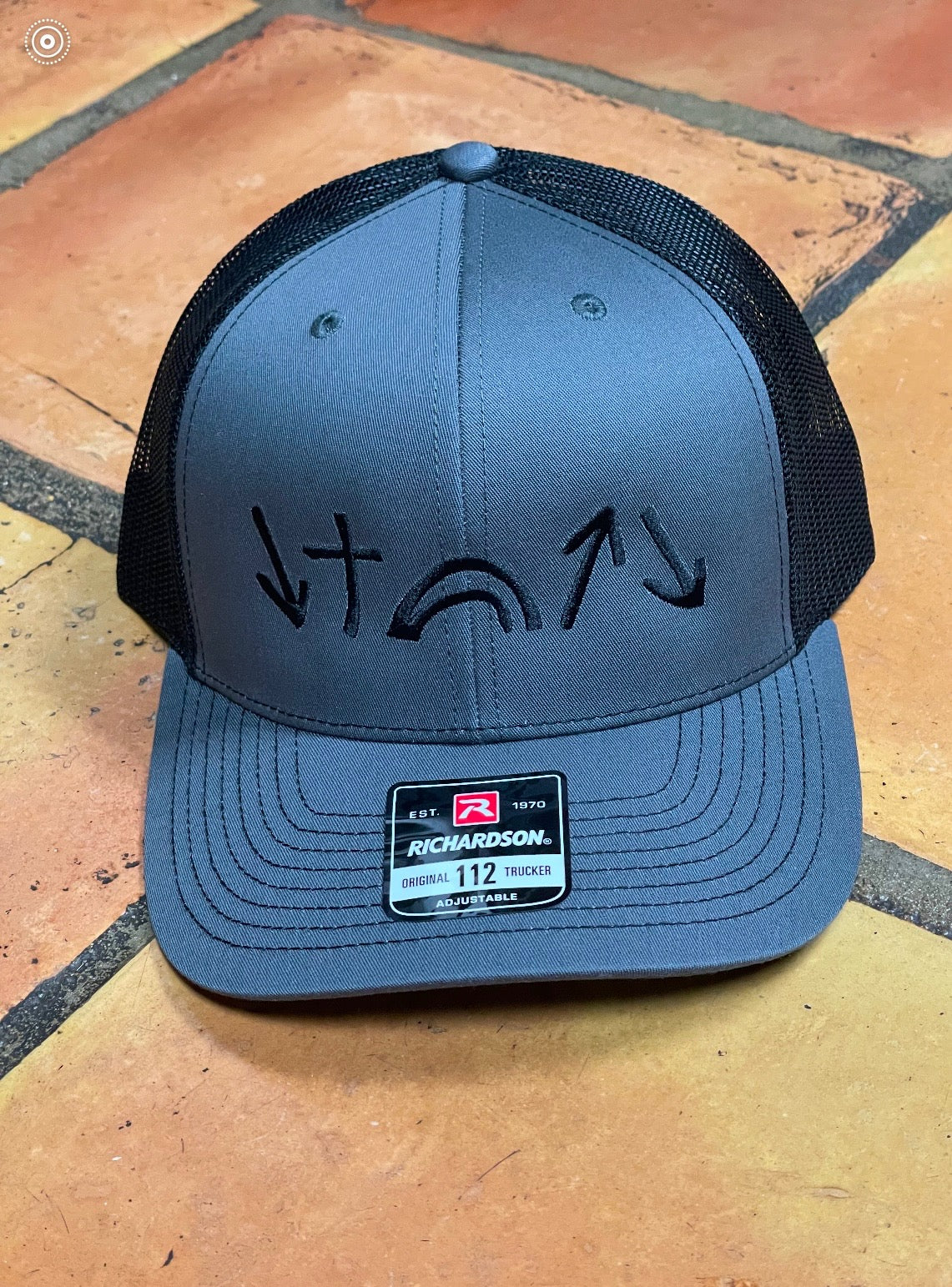 Gospel Symbols Hat - Charcoal Grey and Black